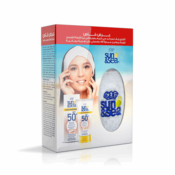 صن بلوك ايفا اند سي عامل حماية 40spf+50مل+باندانا هدية