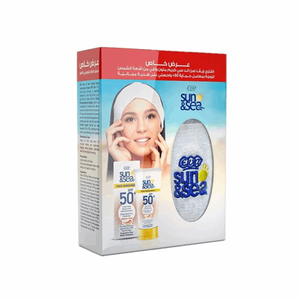 صن بلوك ايفا اند سي عامل حماية 40spf+50مل ملون +باندانا هدية